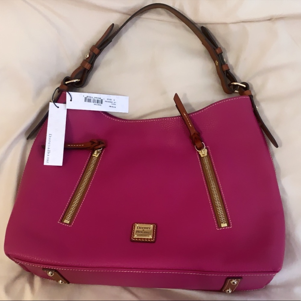 NWT FUCHSIA DOONEY AND BOURKE HOBO BAG